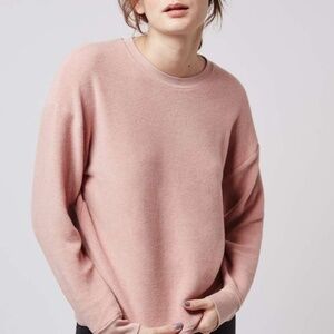Topshop Blush Brushed Crew Neck Sweater Women’s Size 6